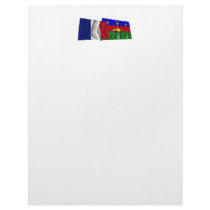 France & Guyane waving flags Customized Letterhead