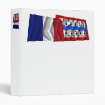 France & Haute-Vienne waving flags 3 Ring Binder