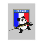 This is a cute design for javelin throwers and athletics fans from France. Panda is getting ready to throw the javelin! This cute javelin panda shirt makes a great gift for javelin throwers or track and field fanatics!