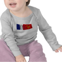 France & Languedoc-Roussillon waving flags Tshirts