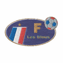 France Les bleus Imperial Blue Gold Top embroidered shirts