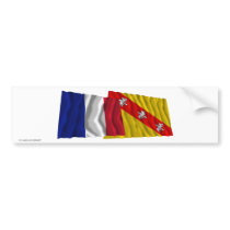 France & Lorraine waving flags Bumper Sticker