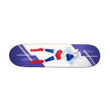 France Manga girl dressed in Flag - French - Skate Board Deck