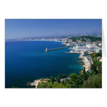France, Nice, aerial view of the port Greeting Card