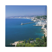 France, Nice, aerial view of the port Fridge Magnet