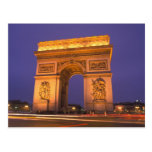 France, Paris, Arc de Triomphe at dusk. Post Card
