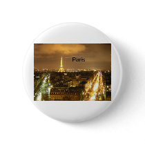 France Paris at night Eiffel Tower (by St.K) Pinback Buttons