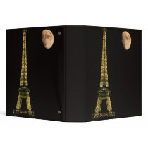 France, Paris. Eiffel Tower at night with Binder