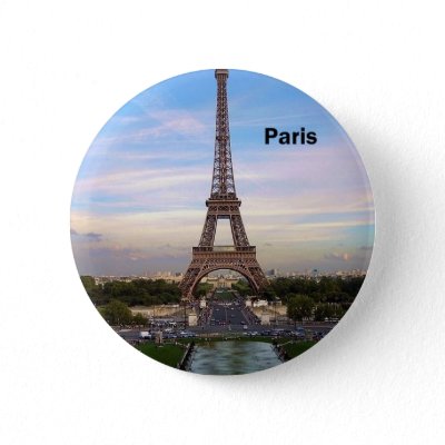 France Paris Eiffel Tower (by St.K) Pinback Button