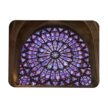 France, Paris. Interior detail of stained glass Rectangular Magnets