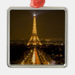 France, Paris. Nighttime view of Eiffel Tower Ornament