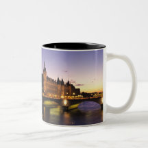 France, Paris, River Seine and Conciergerie at Coffee Mugs