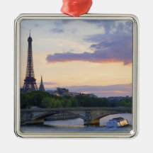 France,Paris,tour boat on River Seine,Eiffel Christmas Tree Ornaments
