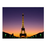 France, Paris, Tour Eiffel at sunset. Postcards
