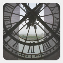 France, Paris. View across Seine River through Stickers