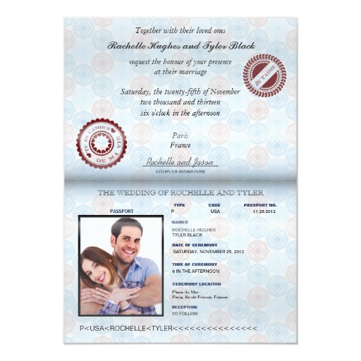 France Passport (UNLOCKED) Wedding Invitation II