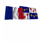 France &amp; Picardie waving flags T Shirts