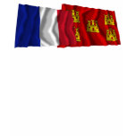 France & Poitou-Charentes waving flags t-shirts