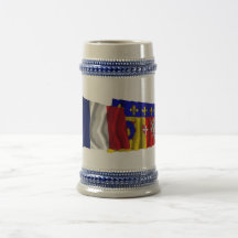 France & Rhône-Alpes waving flags Mug