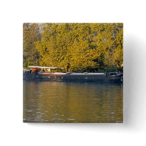 France, Rhone River, near Avignon, barge along Button