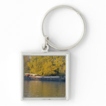France, Rhone River, near Avignon, barge along Key Chain