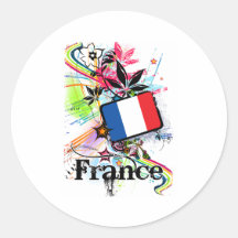 France Round Sticker