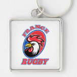 France Rugby Rooster cockerel ball Keychain