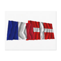 France & Savoie waving flags Postcard