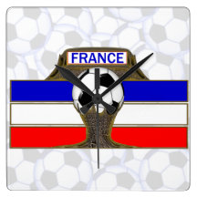 France Soccer 10.75" Square Wallclock