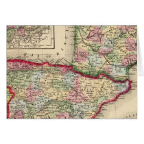 France, Spain, Portugal Map by Mitchell Greeting Cards