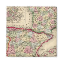 France, Spain, Portugal Map by Mitchell Fridge Magnets