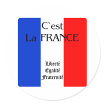 France Round Stickers