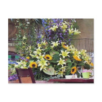France Table with Flowers Postcard