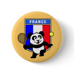 This adorable little panda loves to get out on the court and hits some balls. Panda plays in front of a large flag of Tennis. This is a great design for anyone who loves to play tennis, watch tennis or just loves cute pandas.
