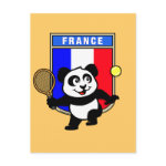 This adorable little panda loves to get out on the court and hits some balls. Panda plays in front of a large flag of Tennis. This is a great design for anyone who loves to play tennis, watch tennis or just loves cute pandas.