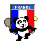 This adorable little panda loves to get out on the court and hits some balls. Panda plays in front of a large flag of Tennis. This is a great design for anyone who loves to play tennis, watch tennis or just loves cute pandas.