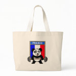This cute bodybuilding panda loves weightlifting. He stands in front of a large flag of France. Look how easy he lifts that heavy barbell loaded with weight plates. This design is too cute. Great gifts here for anyone from France who loves weightlifting.