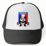 This cute bodybuilding panda loves weightlifting. He stands in front of a large flag of France. Look how easy he lifts that heavy barbell loaded with weight plates. This design is too cute. Great gifts here for anyone from France who loves weightlifting.