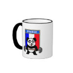 This cute bodybuilding panda loves weightlifting. He stands in front of a large flag of France. Look how easy he lifts that heavy barbell loaded with weight plates. This design is too cute. Great gifts here for anyone from France who loves weightlifting.