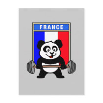 France Weightlifting Panda postcards