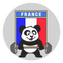 France Weightlifting Panda stickers by cuteunion France Weightlifting Panda stickers