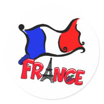 France with Flag Products Sticker