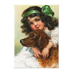 Frances Brundage: Girl with Dog Canvas Prints