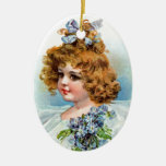 Frances Brundage - Portrait of a Flowery Girl Ornament