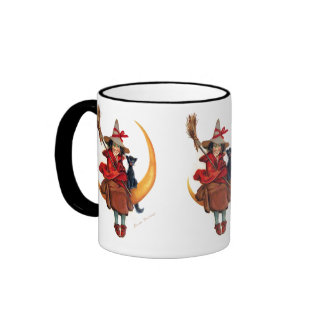 Frances Brundage: Witch on Sickle Moon Mugs