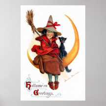Frances Brundage: Witch on Sickle Moon Poster