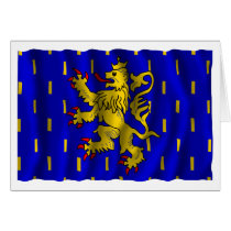 Franche-Comté waving flag Card