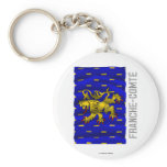 Franche-Comté waving flag with name Keychains