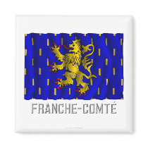 Franche-Comté waving flag with name Magnet