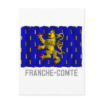 Franche-Comté waving flag with name Postcards